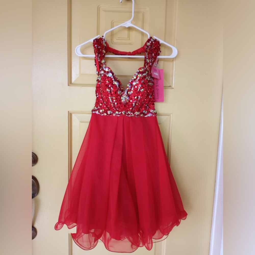 Short Red Prom Dress Size 0